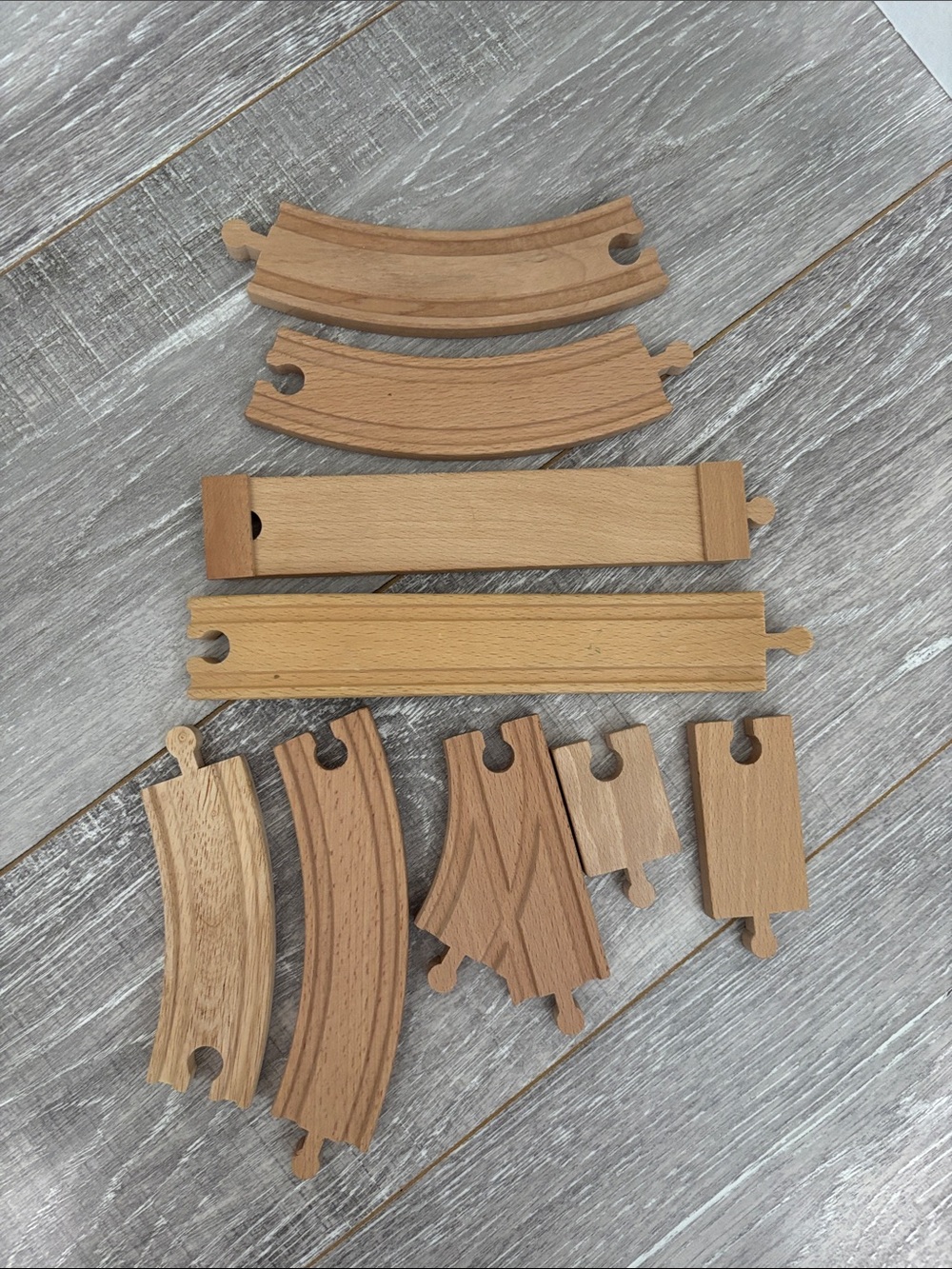 Wooden Track - Set #7 - 9 Pieces - Picture 2 of 7